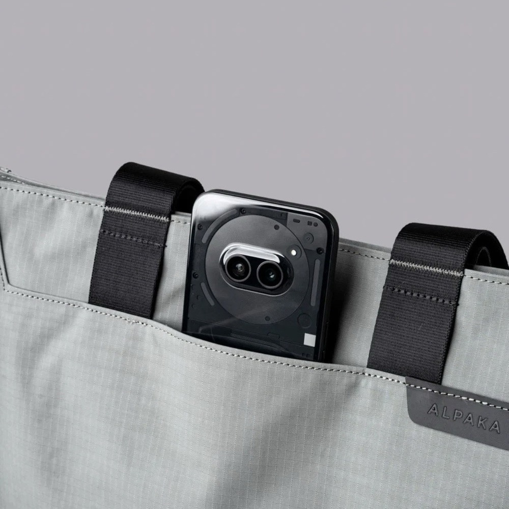 Everyday Gray Tote Bag with Black Straps - Women Bags Totes - Picture 7 of 16